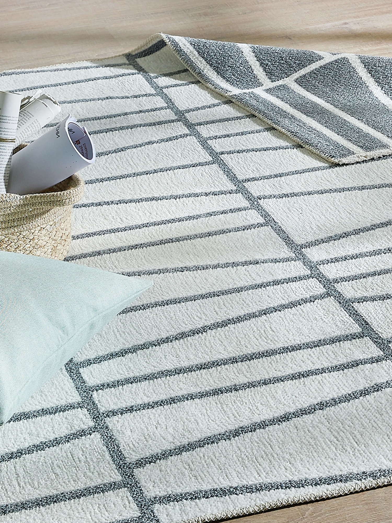 Moderner Teppich, Creme/grau