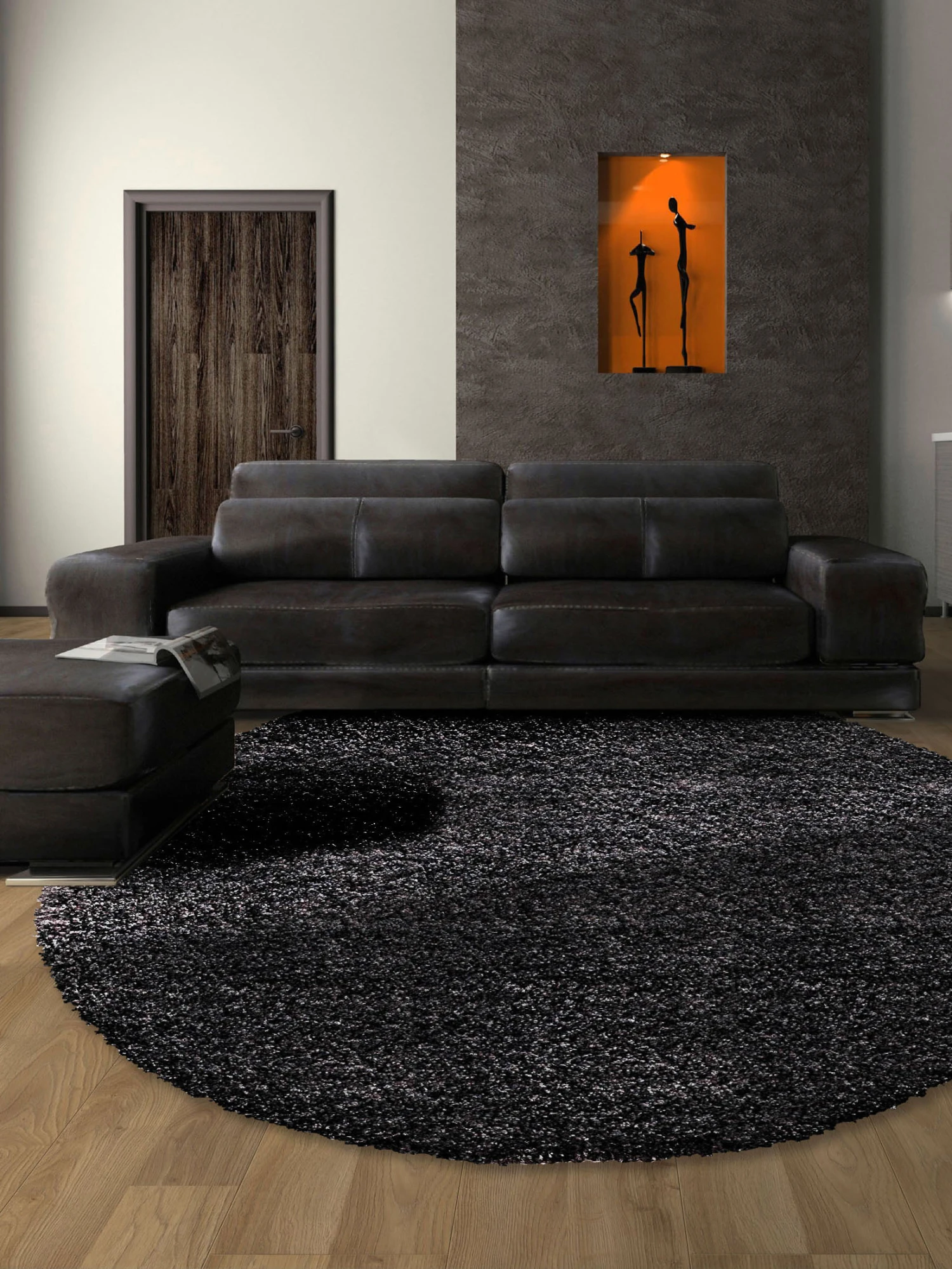 Titelseite 24 Titelseite -Deline Verkäufe Creation20Langflorteppich schwarz anthrazit rund mil